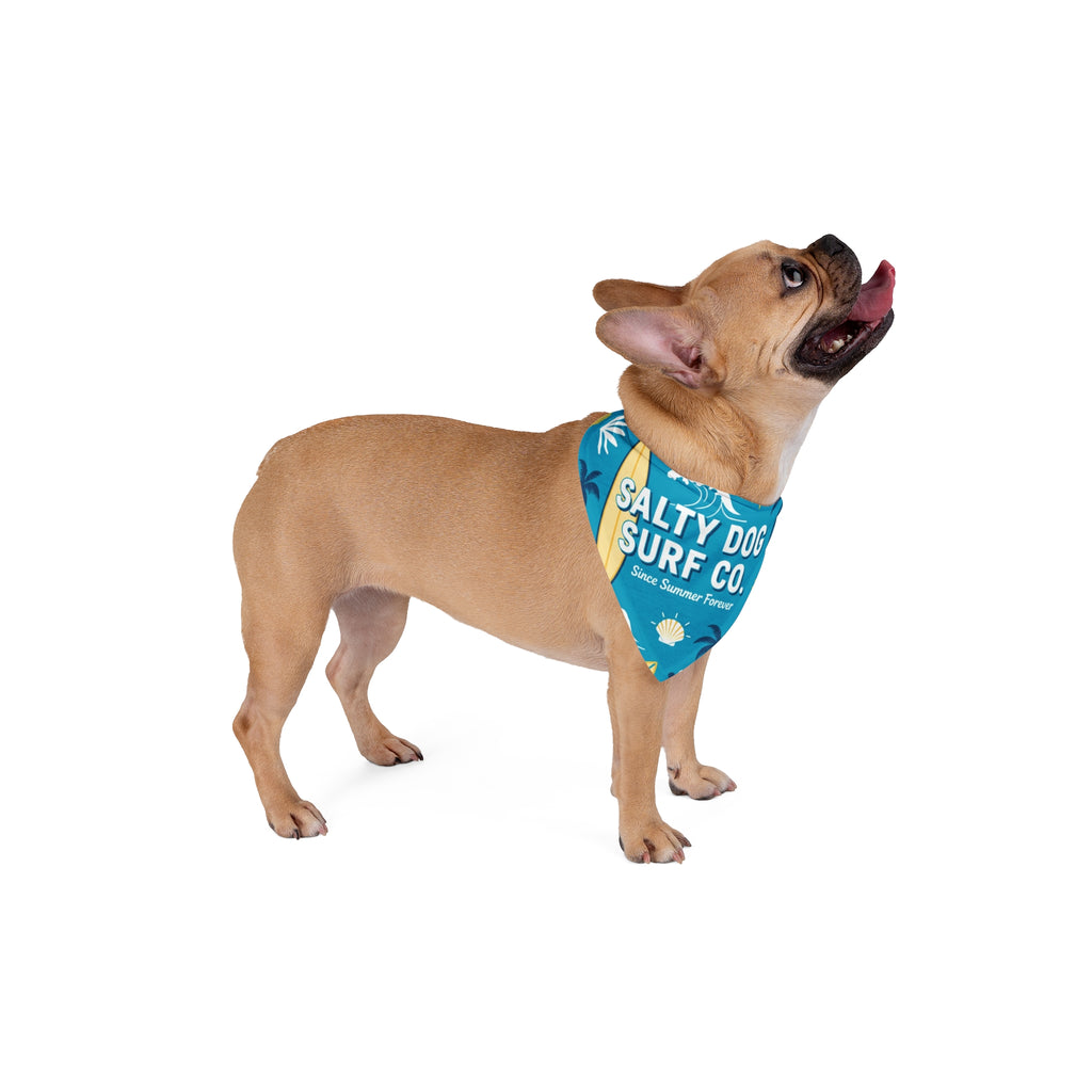 Salty Dog Surf Co. Pet Bandana – Tropical Surfing Dog Bandana for Summer & Beach Lovers