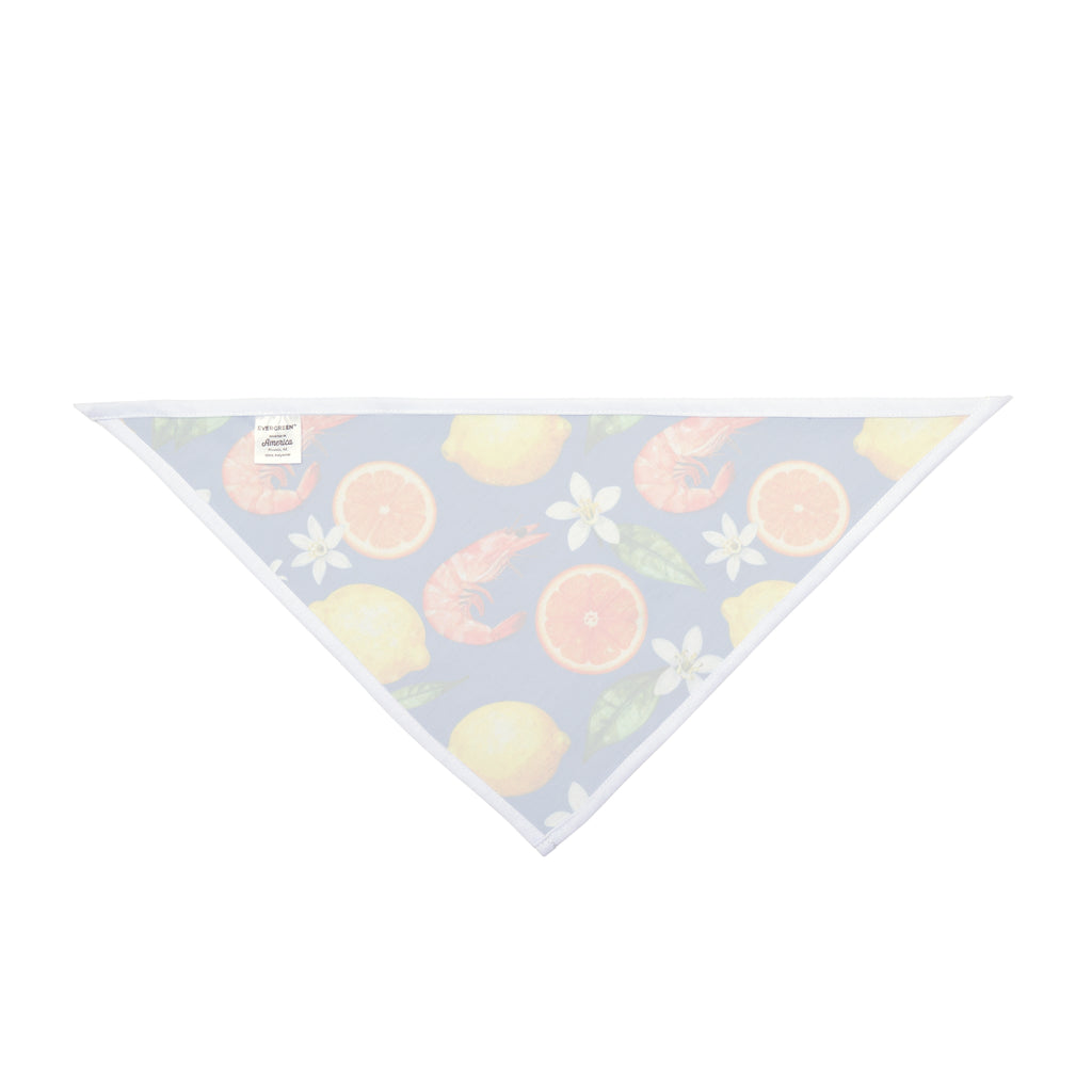 Citrus & Shrimp Pet Bandana — Tropical Summer Dog & Cat Scarf