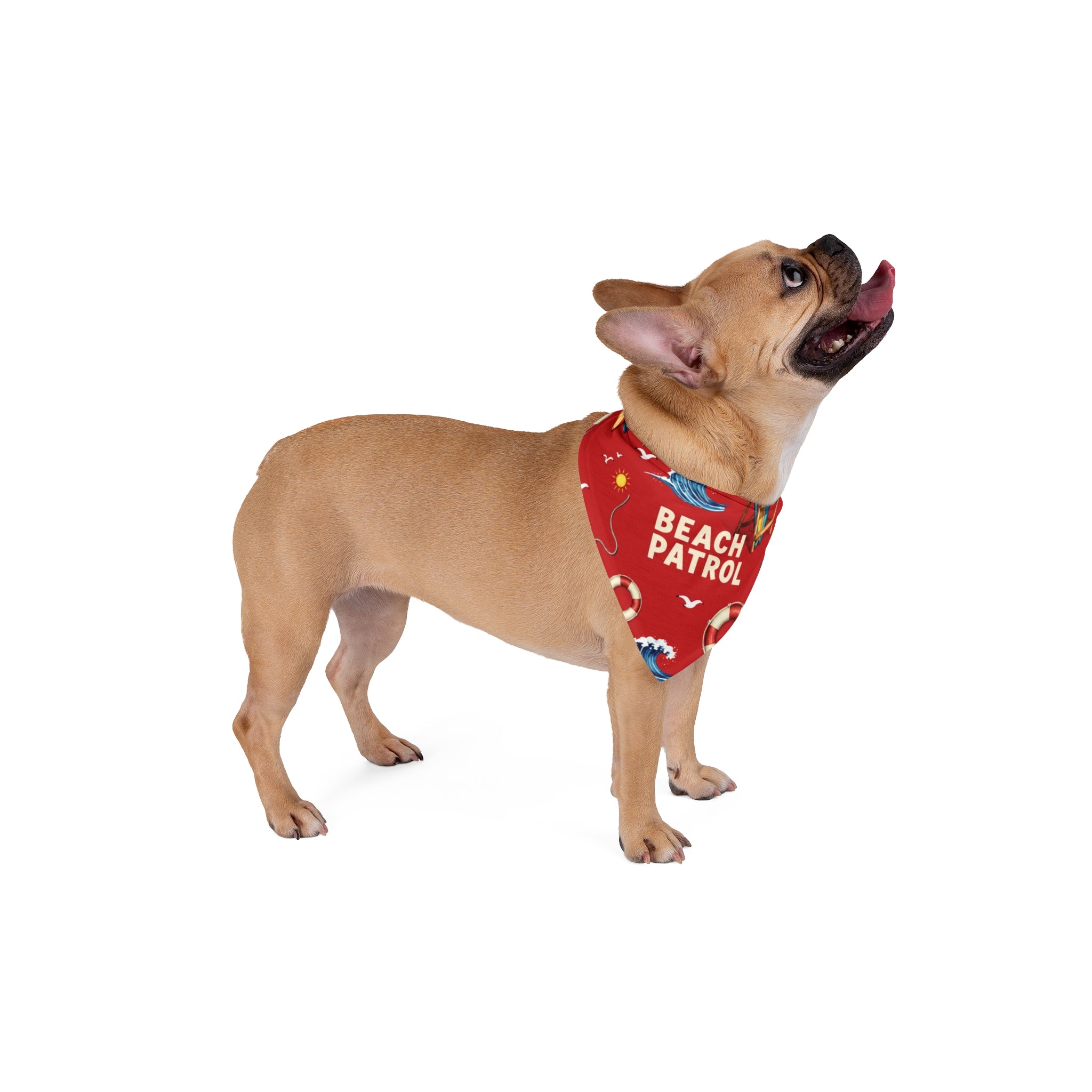 Pet Bandana — "Beach Patrol" Red Summer Pet Bandana