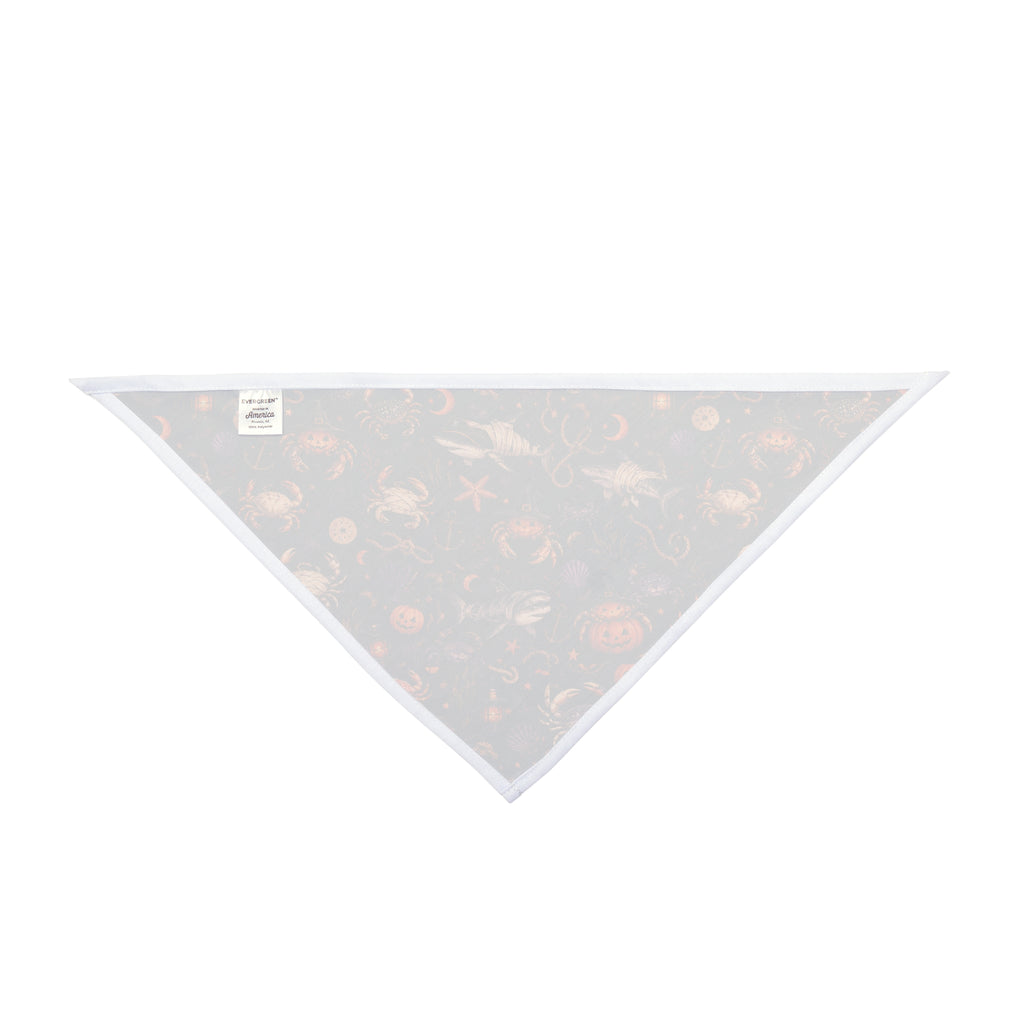 Haunted Tides Coastal Halloween Dog Bandana | Pumpkin Crab & Shark Pet Bandana