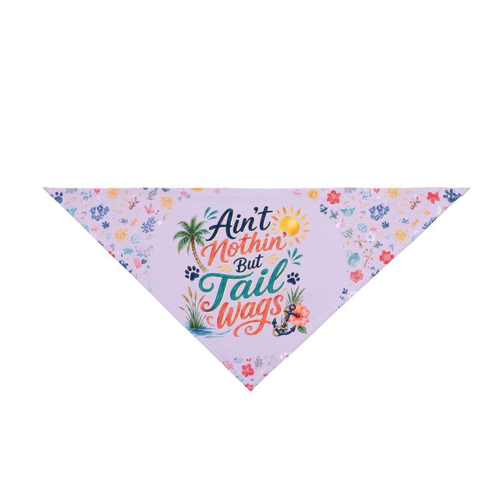 Ain't Nothin' But Tail Wags Dog Bandana | Funny Southern Dog Bandana | Coastal Pet Bandana