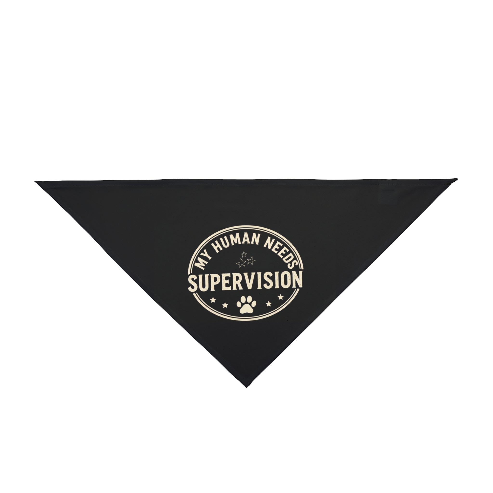 Funny Aussie Dog Bandana | My Human Needs Supervision Minimalist Pet Bandana