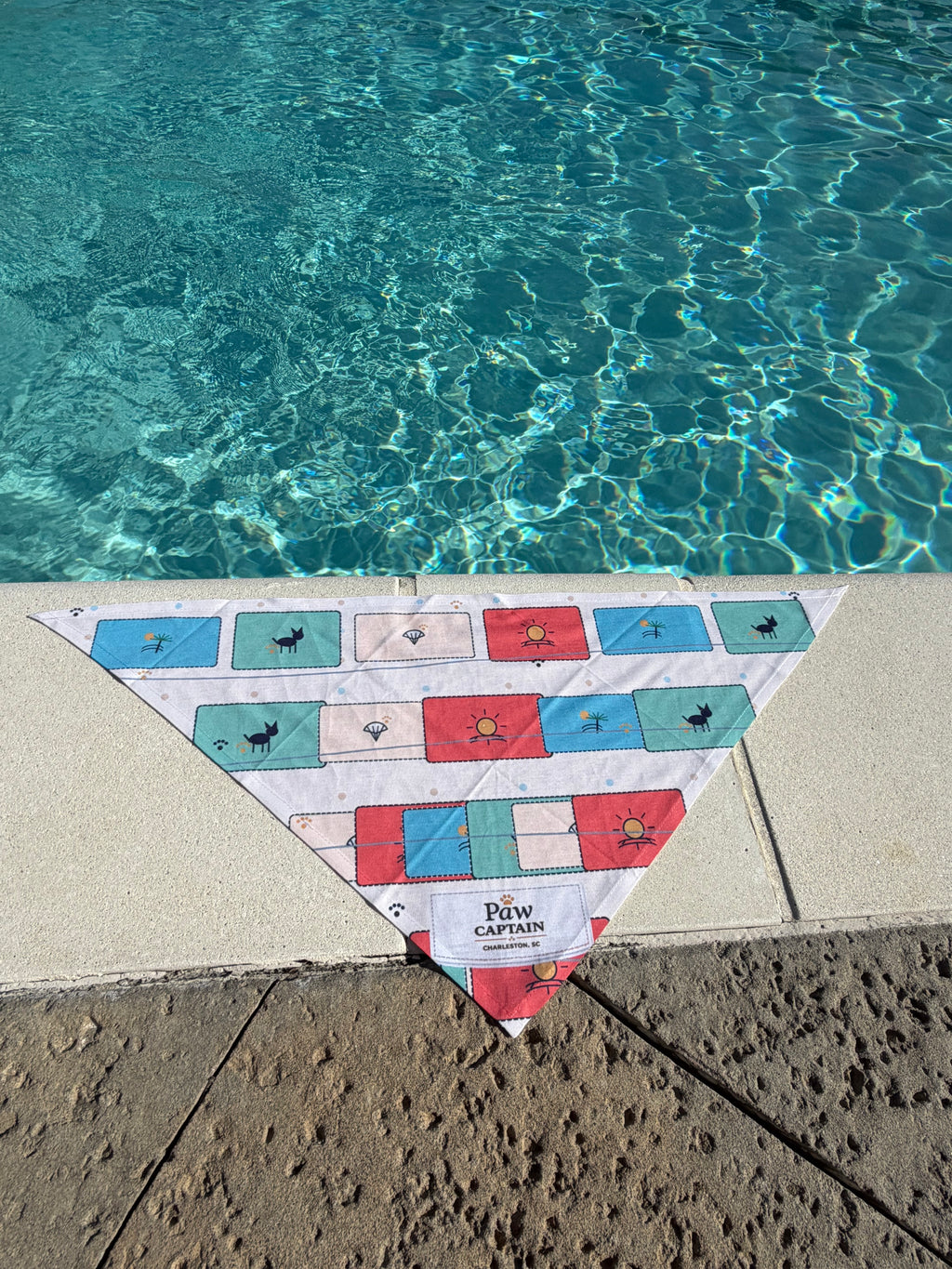 Coastal Postcard Matching Set — Dog Bandana