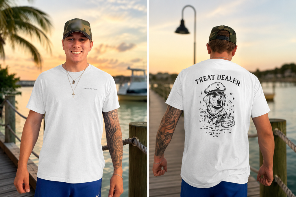PawCaptain Treat Dealer Tee | Heavyweight Dog Lover Graphic Shirt